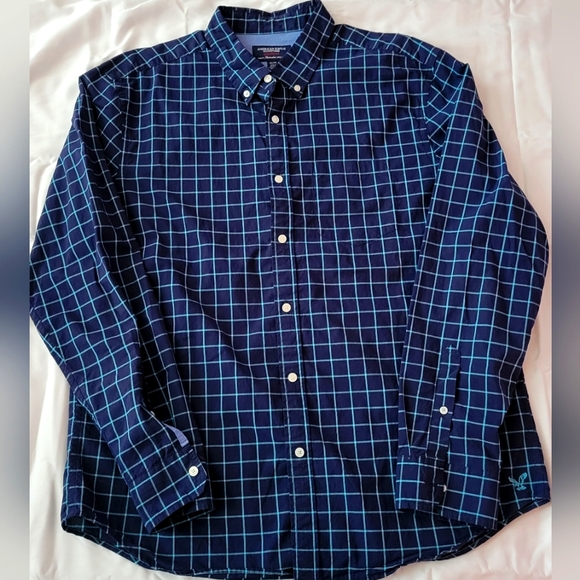 American Eagle Outfitters Men's XL Athletic Fit Long Sleeve Button Down Shirt - Picture 9 of 10